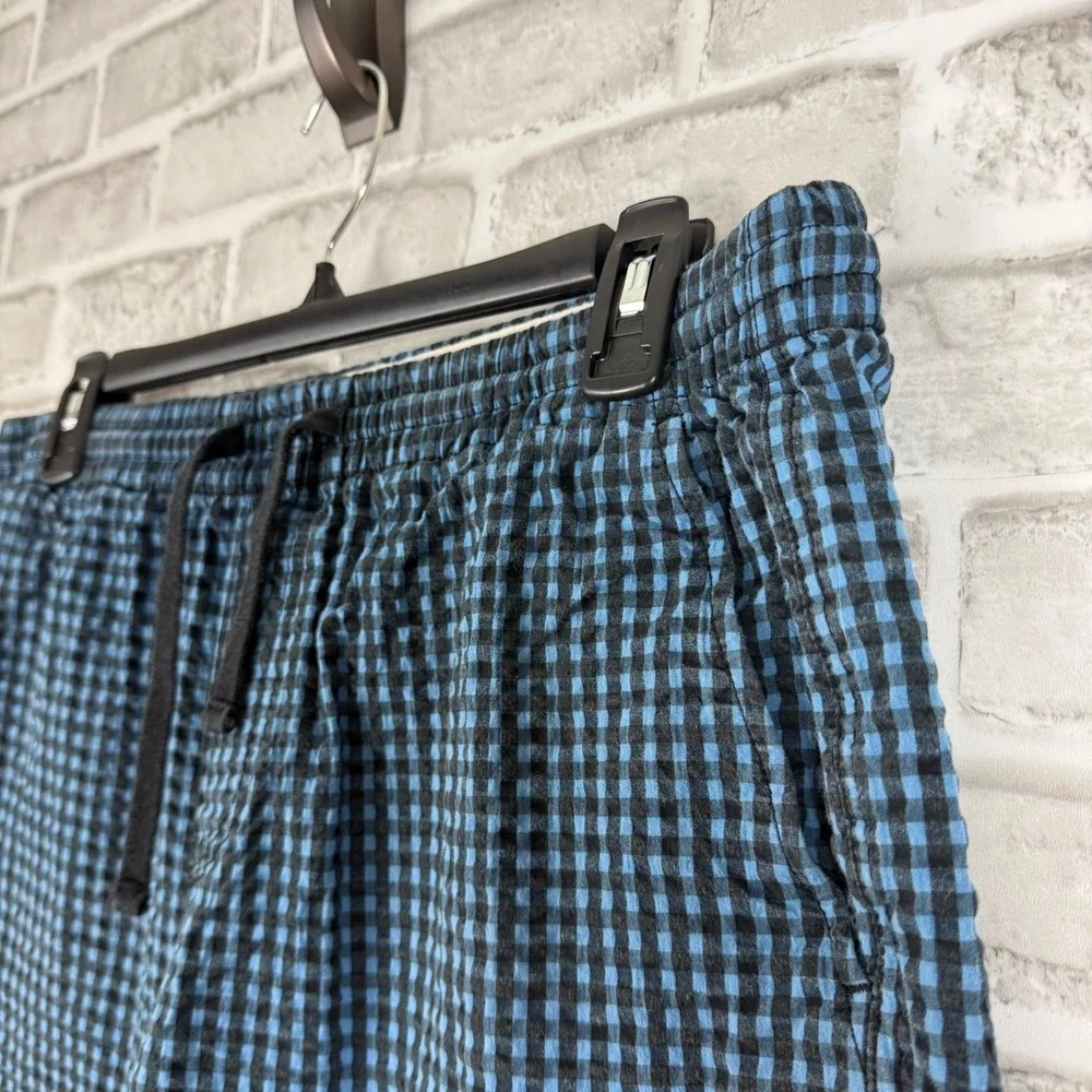 Todd Snyder Mens Blue Black Gingham Seersucker Drawstring Shorts PA589982-BL01 L